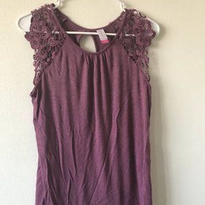 Purple/Pink Shirt with Lace Sleeves
